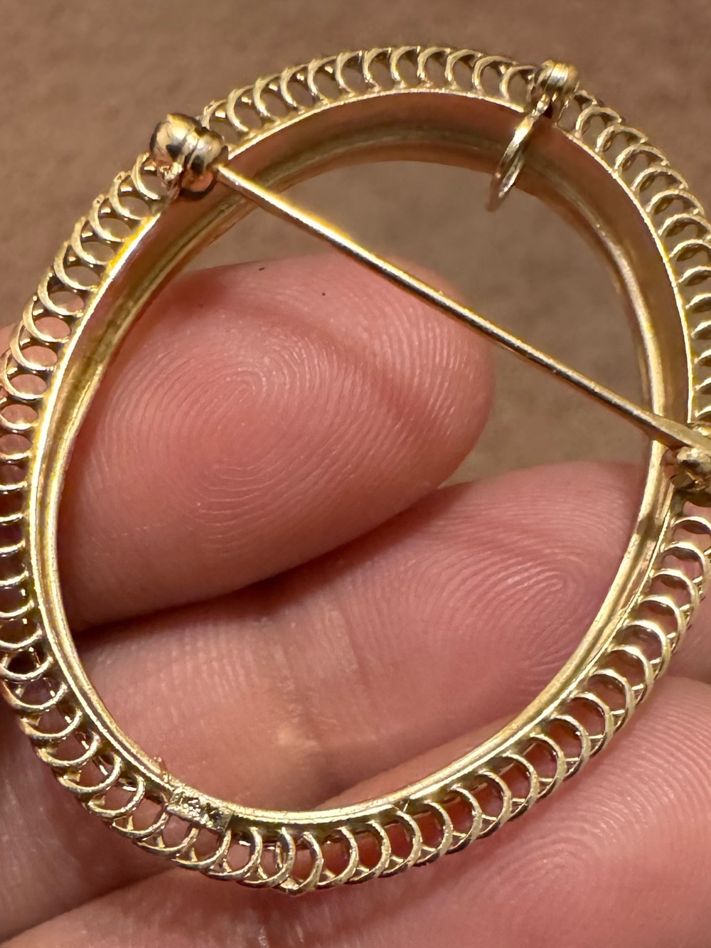 Vintage Scrap Solid 14k Gold Cameo Setting, 4.6g